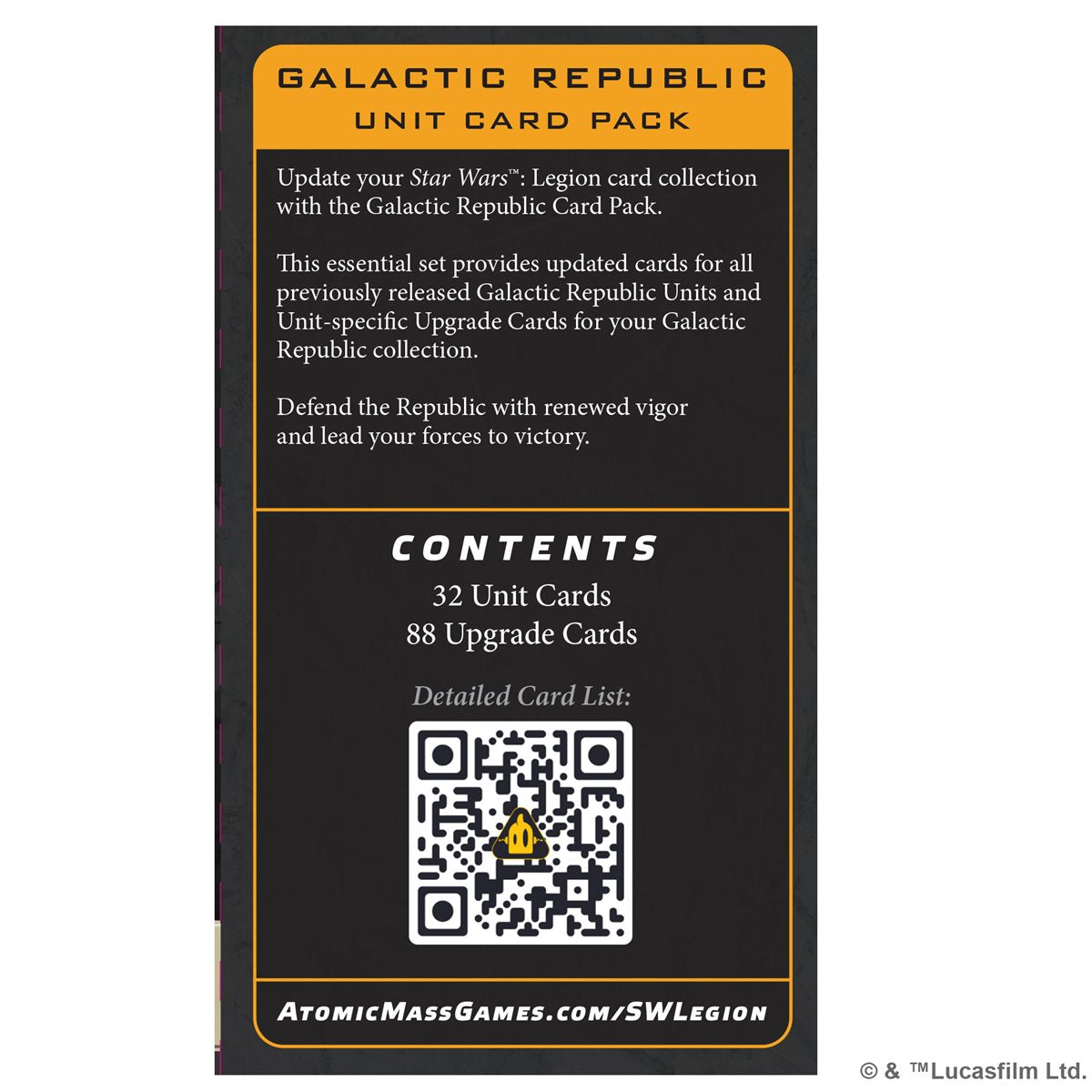 Galactic Republic Unit Card Pack