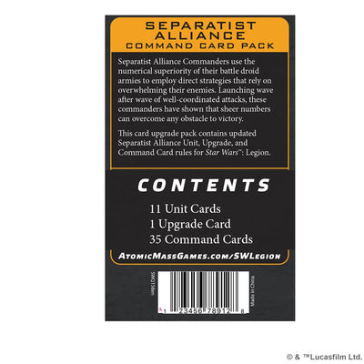 Separatist Alliance Command Card Pack