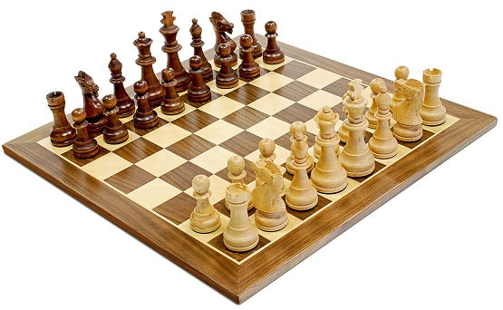 CHESS SET 15" WALNUT, 3.75" KING