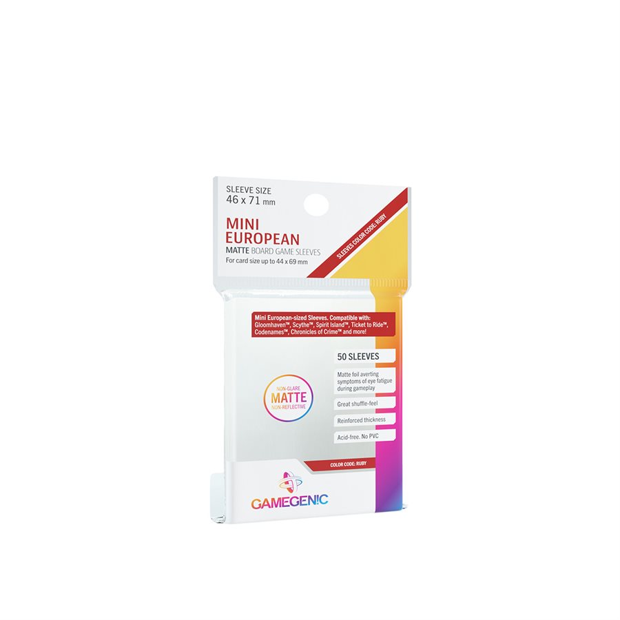Sleeves: Gamegenic: Matte Mini European-Sized Boardgame Sleeves (50)
