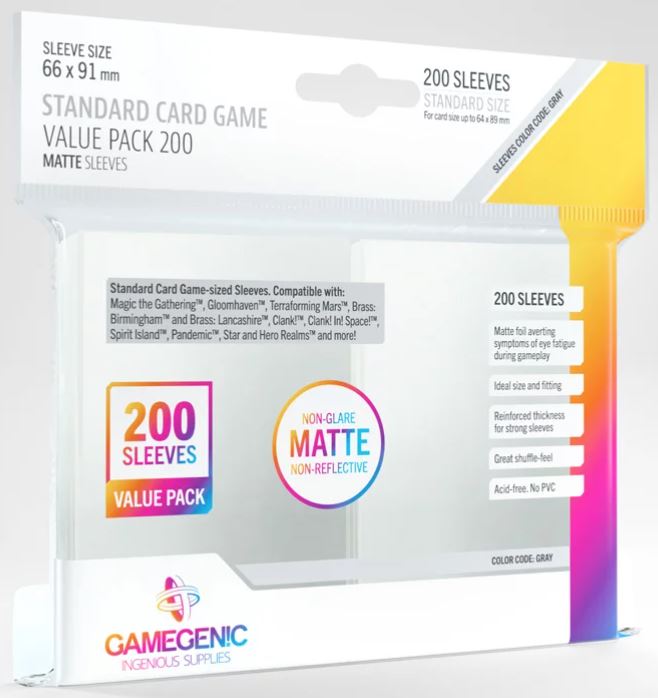 Sleeves: Gamegenic: Matte Standard Card Game Value Pack (200)