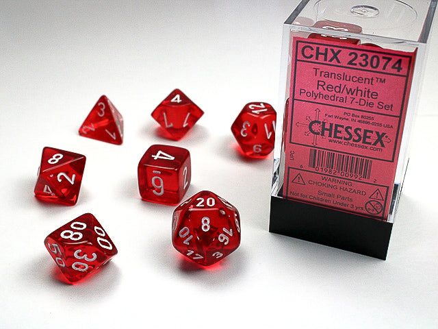 TRANSLUCENT 7-DIE SET RED/WHITE