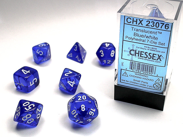 TRANSLUCENT 7-DIE SET BLUE/WHITE